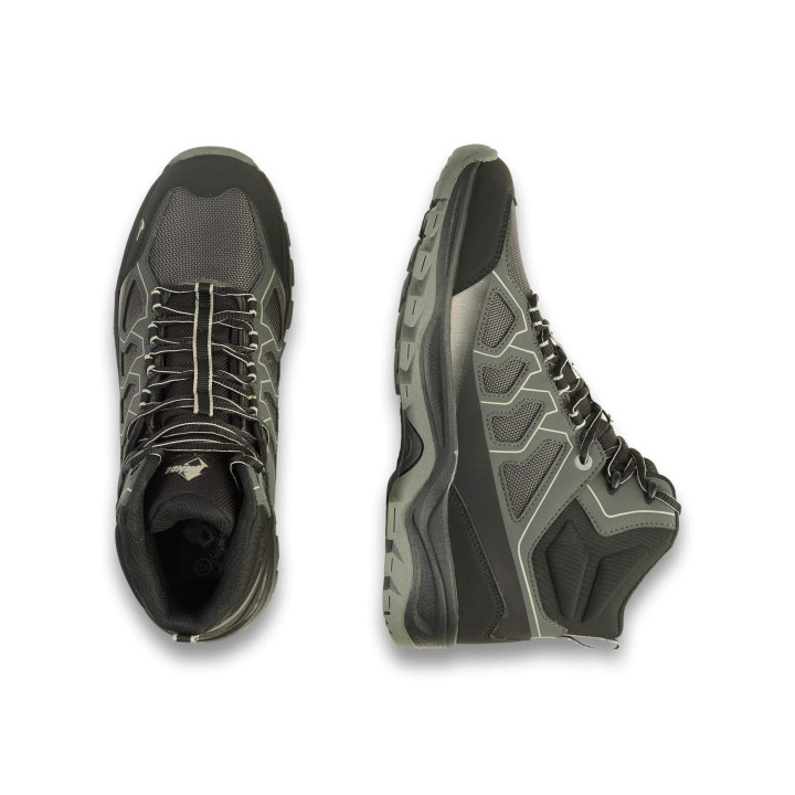Chaussures de randonnée Cobra Mid WP Ande anthracite et vert vue dessus et profil