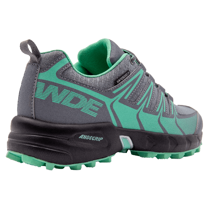 Chaussure de marche ultra-légère Ande New Tour Evo WP Gris Menthe - Vue trois-quarts arrière