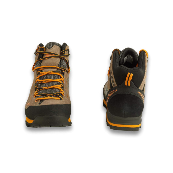 Vue de face et de profil arrière – Chaussure de randonnée Ande Dosde 2.0 VIB WP - Coloris Beige & Orange.
