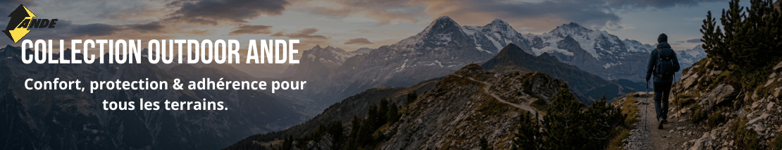 Bannière collection chaussures de randonnée, trekking et montagne Ande